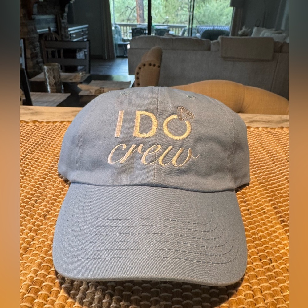 Blue 'I Do Crew' Baseball Hats Set of 10